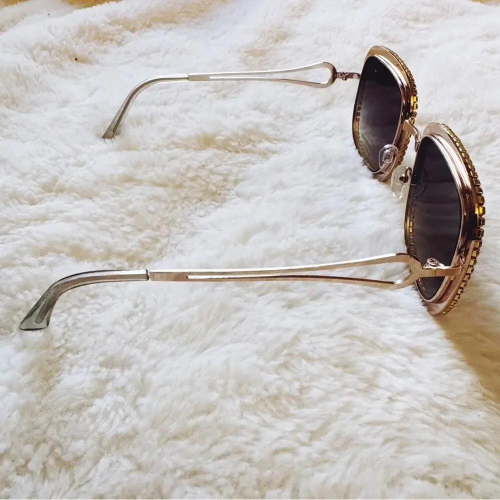 Avelina Black & Blue Crystal Embellished Sunglasses - Picture 7 of 10